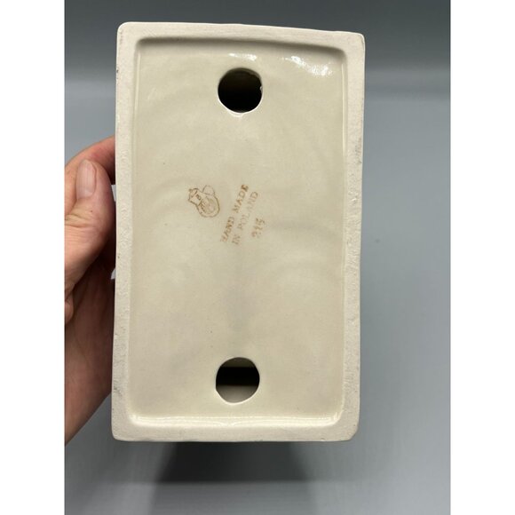 Boleslawiec Polish Ceramic Blue Floral Toast Rack Holder 4 slices or Mail Sorter - Picture 10 of 11